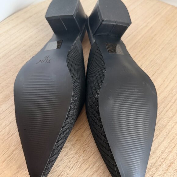 TIJN Black Knit Pointed Toe Mules – Size 8 - Picture 7 of 8